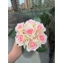 Islak Dokulu Yapay Gül Demeti (Krem-Pembe ) 7li